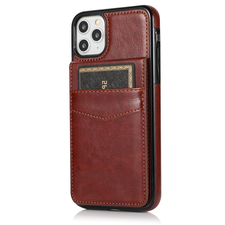 For iPhone 11 Pro Max Solid Color PC + TPU Protective Case with Holder & Card Slots