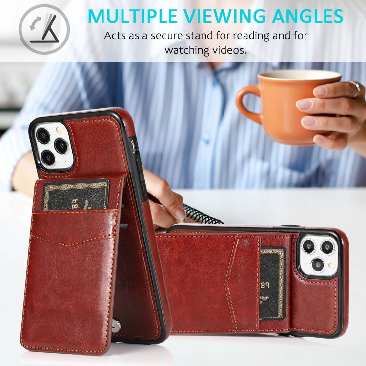 For iPhone 11 Pro Max Solid Color PC + TPU Protective Case with Holder & Card Slots