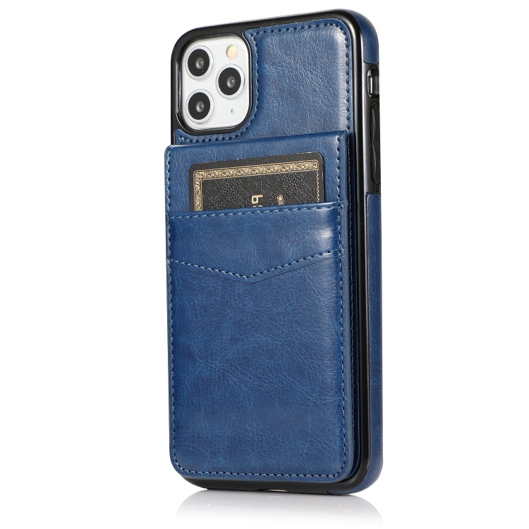 For iPhone 11 Pro Max Solid Color PC + TPU Protective Case with Holder & Card Slots
