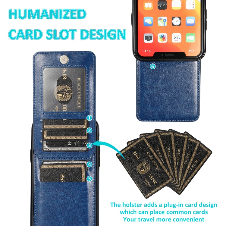 For iPhone 11 Pro Max Solid Color PC + TPU Protective Case with Holder & Card Slots