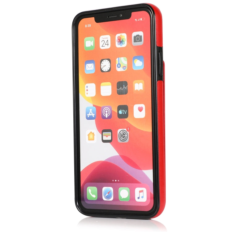For iPhone 11 Pro Max Solid Color PC + TPU Protective Case with Holder & Card Slots