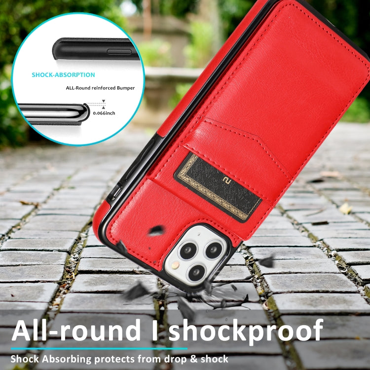 For iPhone 11 Pro Max Solid Color PC + TPU Protective Case with Holder & Card Slots