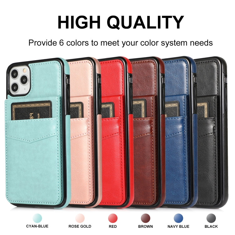 For iPhone 11 Pro Max Solid Color PC + TPU Protective Case with Holder & Card Slots