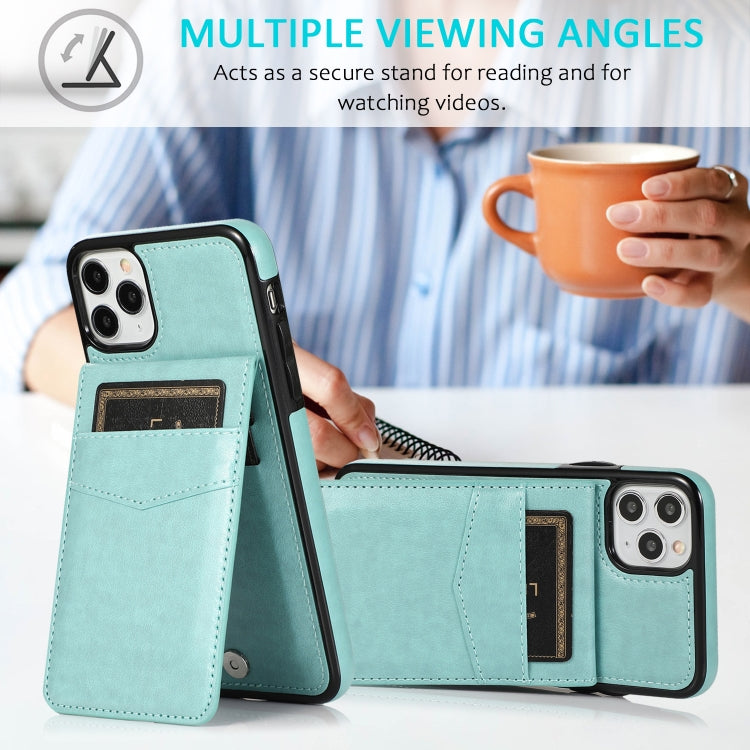For iPhone 11 Pro Max Solid Color PC + TPU Protective Case with Holder & Card Slots