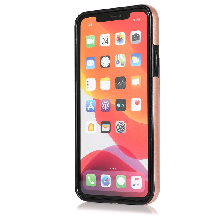 For iPhone 11 Pro Max Solid Color PC + TPU Protective Case with Holder & Card Slots