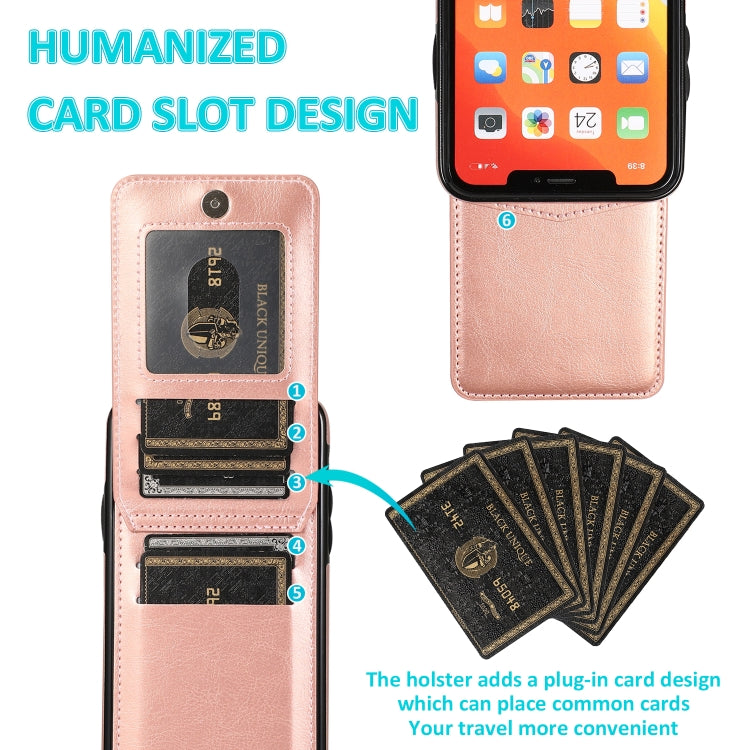 For iPhone 11 Pro Max Solid Color PC + TPU Protective Case with Holder & Card Slots