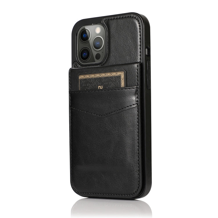 For iPhone 12 Pro Max Solid Color PC + TPU Protective Case with Holder & Card Slots