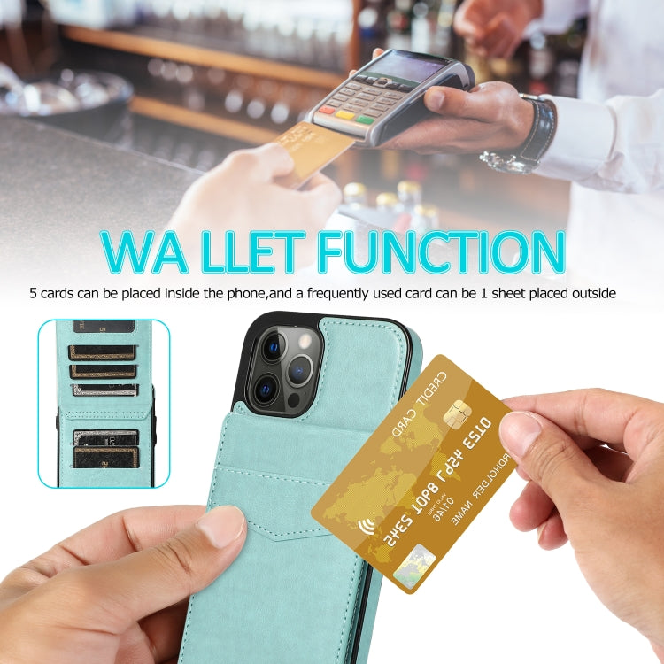 For iPhone 12 Pro Max Solid Color PC + TPU Protective Case with Holder & Card Slots