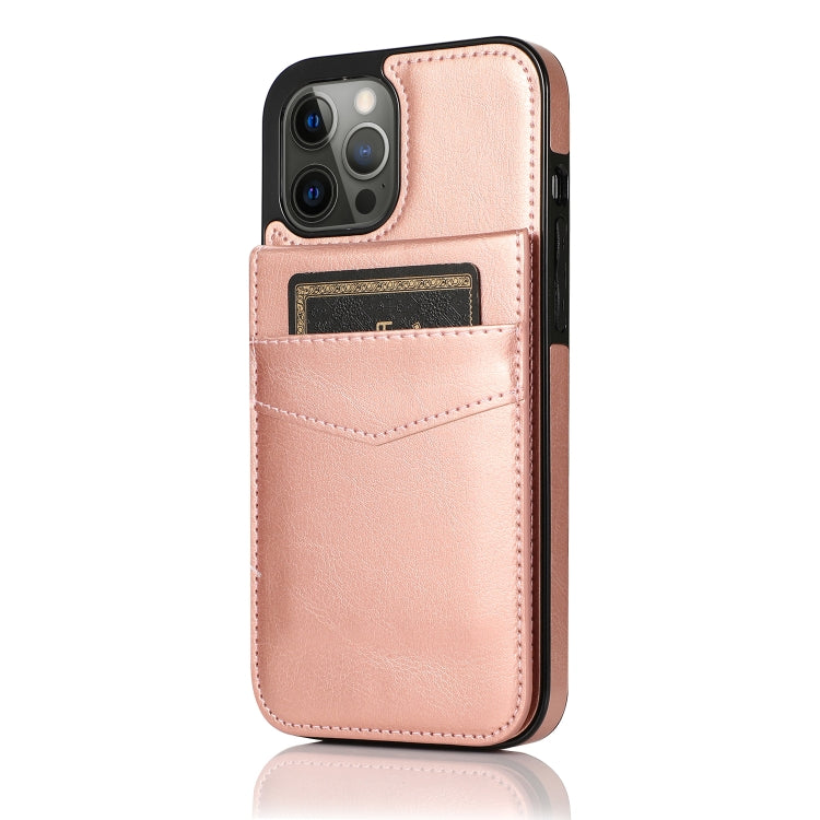 For iPhone 12 Pro Max Solid Color PC + TPU Protective Case with Holder & Card Slots
