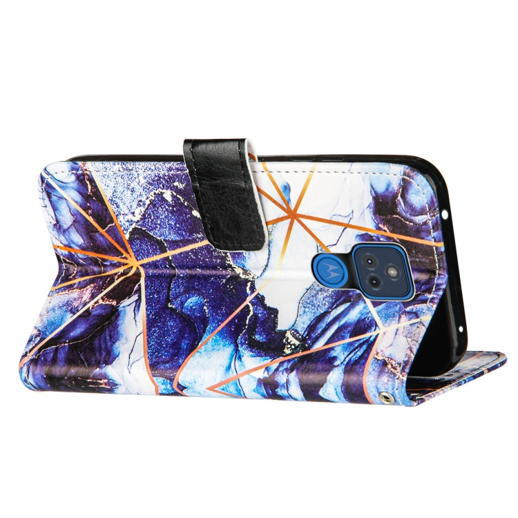 For Motorola Moto G Play (2021) Marble Stitching Horizontal Flip PU Leather Case with Holder & Card Slots & Wallet & Lanyard