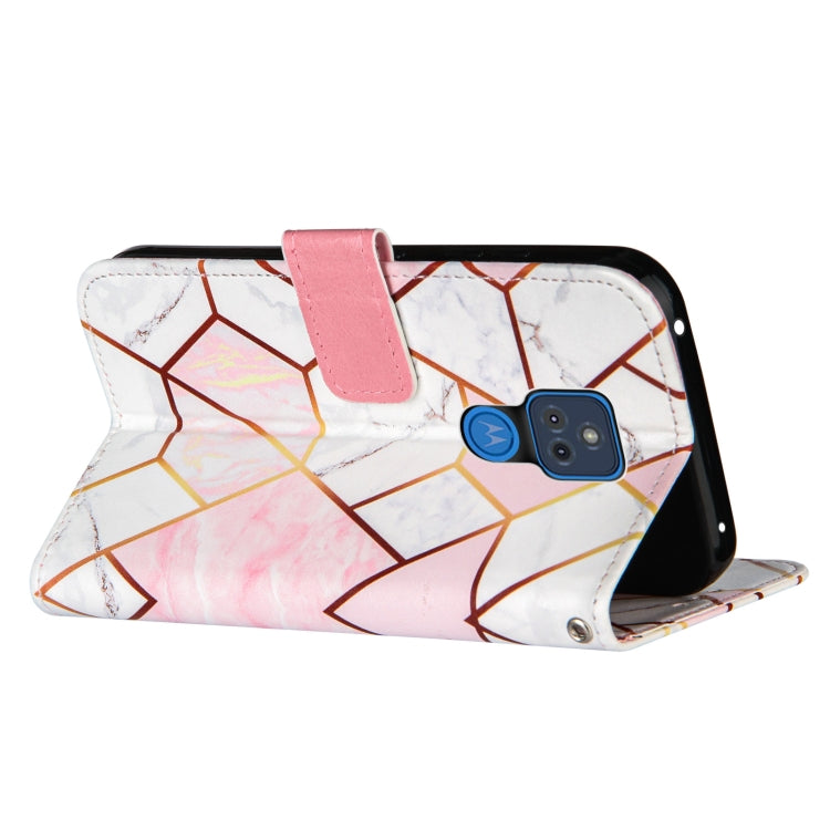 For Motorola Moto G Play (2021) Marble Stitching Horizontal Flip PU Leather Case with Holder & Card Slots & Wallet & Lanyard