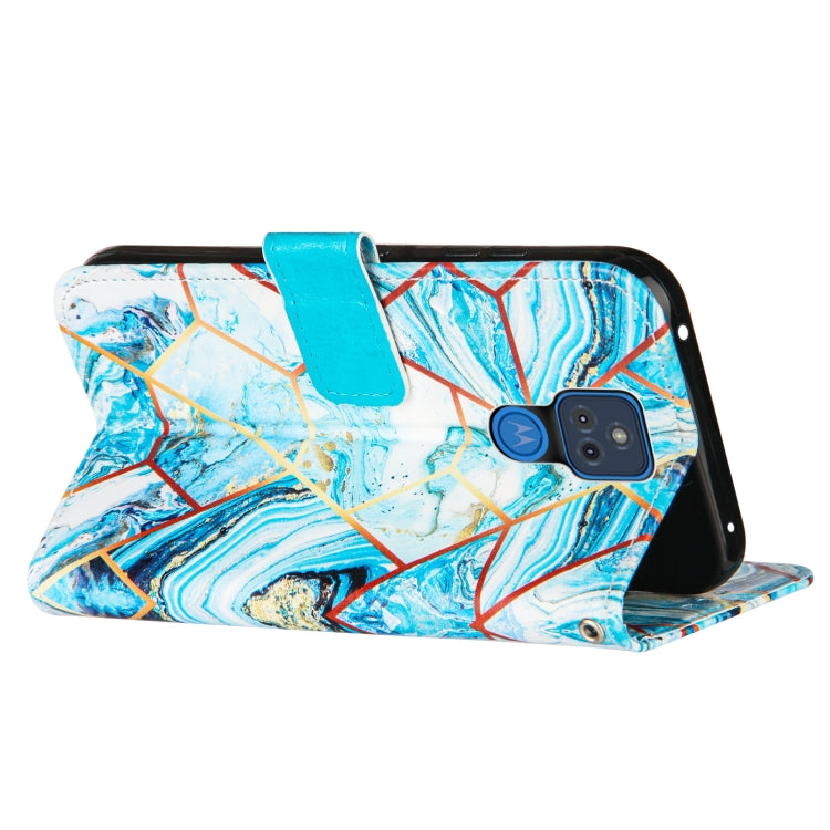 For Motorola Moto G Play (2021) Marble Stitching Horizontal Flip PU Leather Case with Holder & Card Slots & Wallet & Lanyard