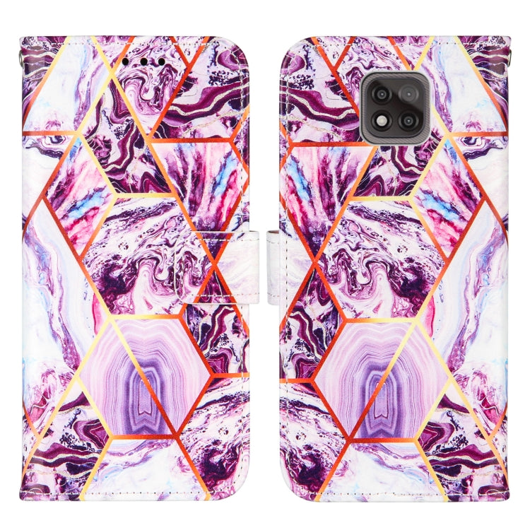For Motorola Moto G Power (2021) Marble Stitching Horizontal Flip PU Leather Case with Holder & Card Slots & Wallet & Lanyard