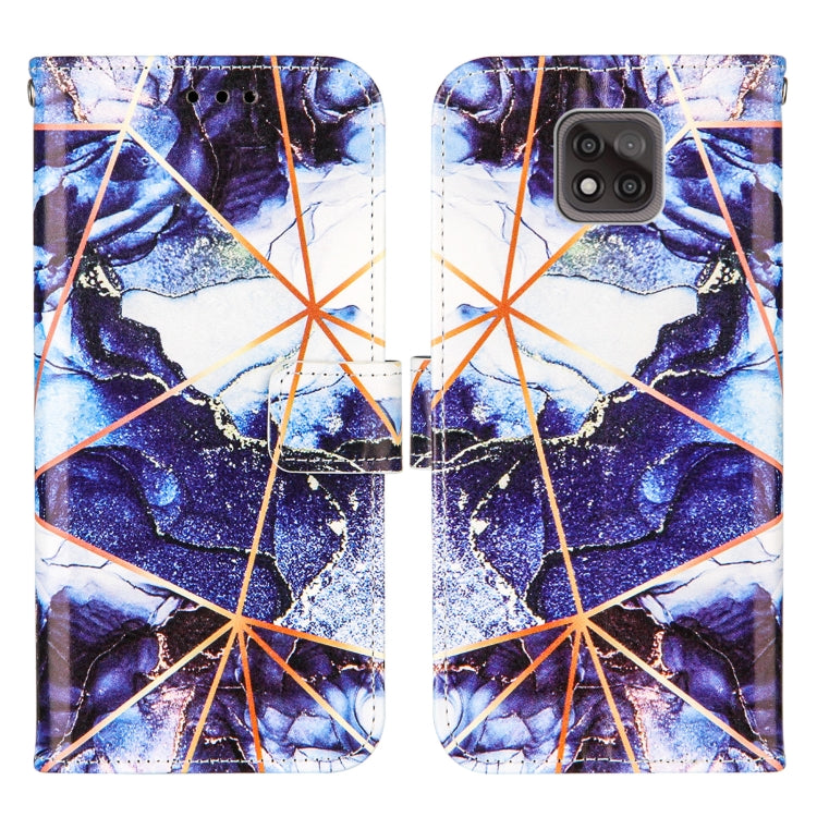 For Motorola Moto G Power (2021) Marble Stitching Horizontal Flip PU Leather Case with Holder & Card Slots & Wallet & Lanyard