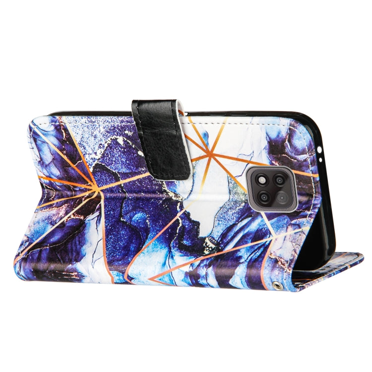 For Motorola Moto G Power (2021) Marble Stitching Horizontal Flip PU Leather Case with Holder & Card Slots & Wallet & Lanyard