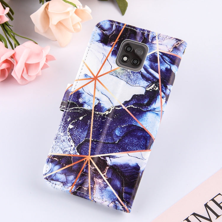 For Motorola Moto G Power (2021) Marble Stitching Horizontal Flip PU Leather Case with Holder & Card Slots & Wallet & Lanyard