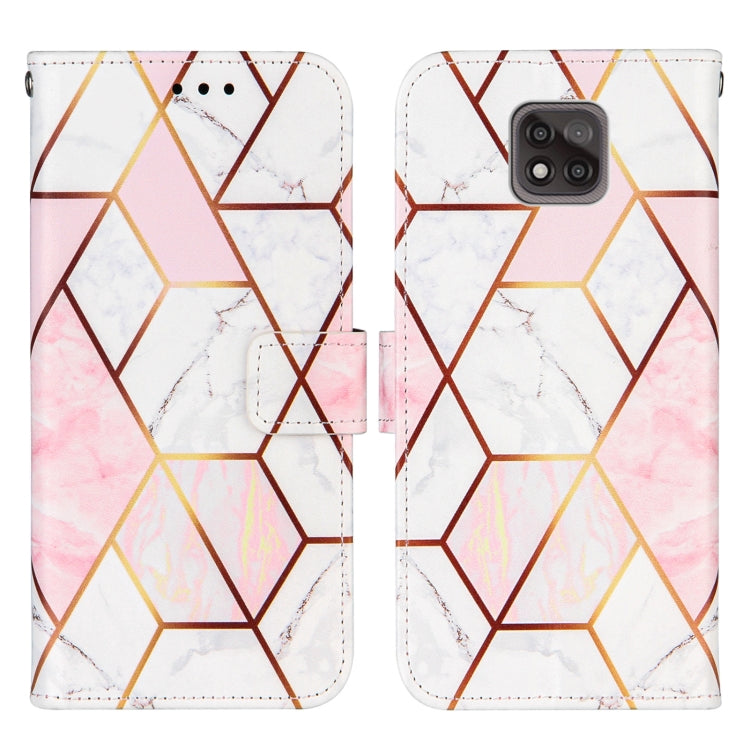 For Motorola Moto G Power (2021) Marble Stitching Horizontal Flip PU Leather Case with Holder & Card Slots & Wallet & Lanyard