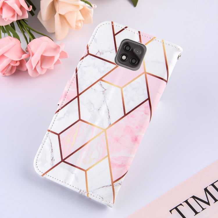 For Motorola Moto G Power (2021) Marble Stitching Horizontal Flip PU Leather Case with Holder & Card Slots & Wallet & Lanyard