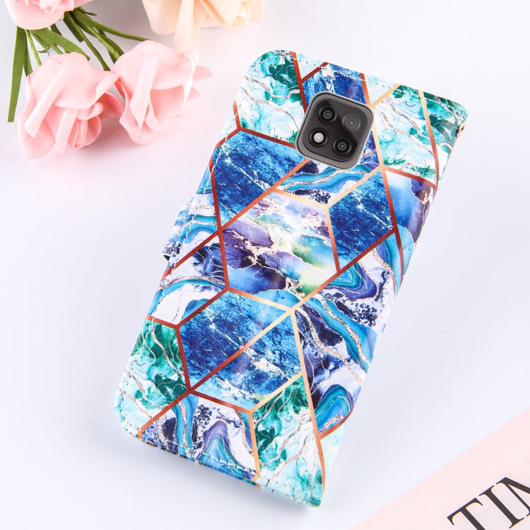 For Motorola Moto G Power (2021) Marble Stitching Horizontal Flip PU Leather Case with Holder & Card Slots & Wallet & Lanyard