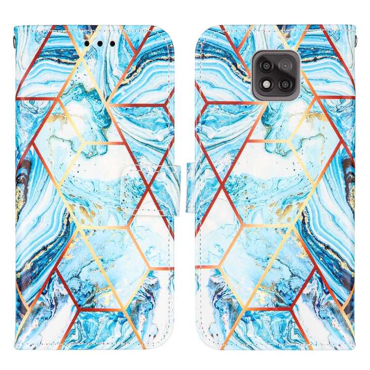 For Motorola Moto G Power (2021) Marble Stitching Horizontal Flip PU Leather Case with Holder & Card Slots & Wallet & Lanyard