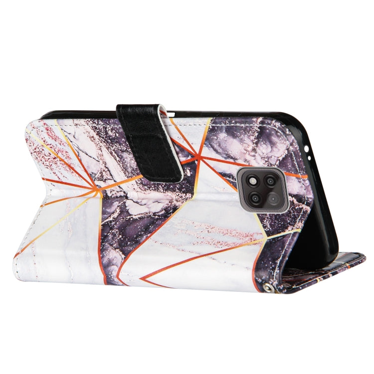 For Motorola Moto G Power (2021) Marble Stitching Horizontal Flip PU Leather Case with Holder & Card Slots & Wallet & Lanyard