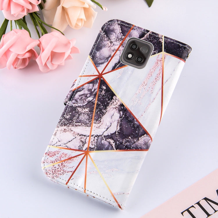 For Motorola Moto G Power (2021) Marble Stitching Horizontal Flip PU Leather Case with Holder & Card Slots & Wallet & Lanyard