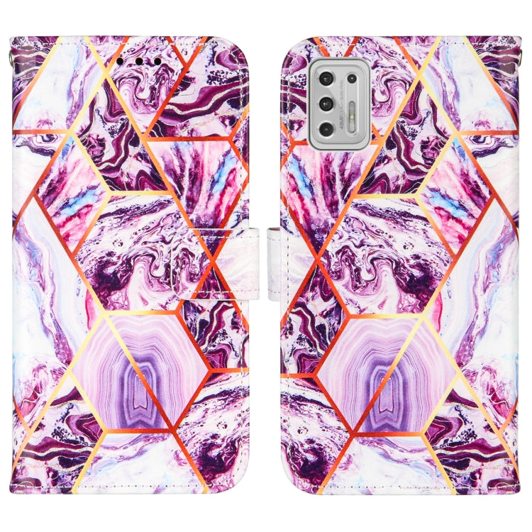 For Motorola Moto G Stylus (2021) Marble Stitching Horizontal Flip PU Leather Case with Holder & Card Slots & Wallet & Lanyard