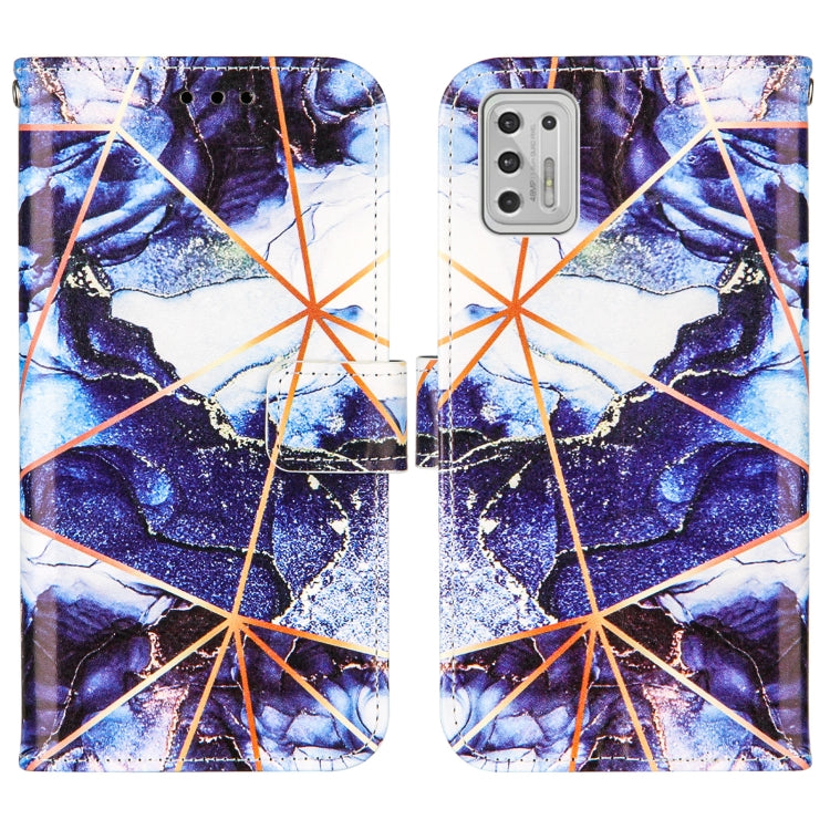 For Motorola Moto G Stylus (2021) Marble Stitching Horizontal Flip PU Leather Case with Holder & Card Slots & Wallet & Lanyard