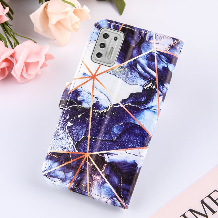 For Motorola Moto G Stylus (2021) Marble Stitching Horizontal Flip PU Leather Case with Holder & Card Slots & Wallet & Lanyard