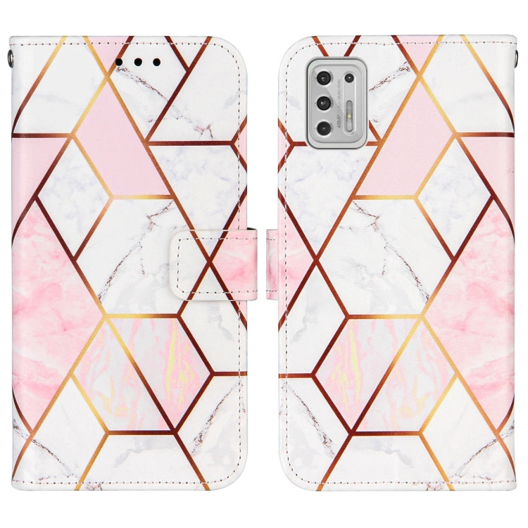 For Motorola Moto G Stylus (2021) Marble Stitching Horizontal Flip PU Leather Case with Holder & Card Slots & Wallet & Lanyard