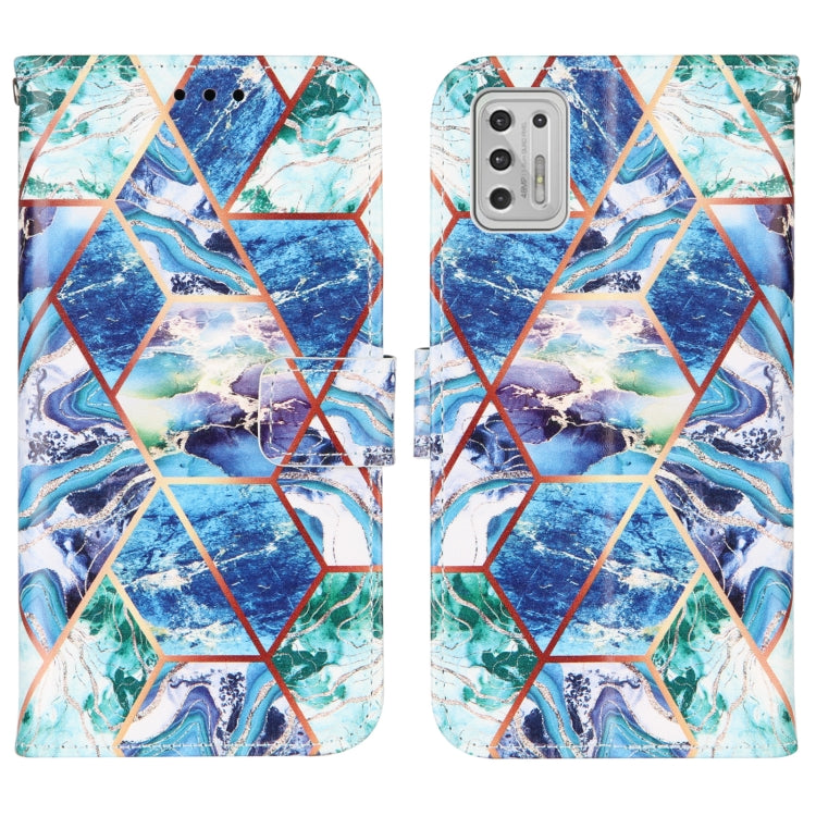 For Motorola Moto G Stylus (2021) Marble Stitching Horizontal Flip PU Leather Case with Holder & Card Slots & Wallet & Lanyard