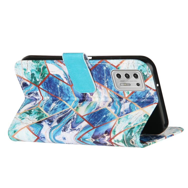 For Motorola Moto G Stylus (2021) Marble Stitching Horizontal Flip PU Leather Case with Holder & Card Slots & Wallet & Lanyard