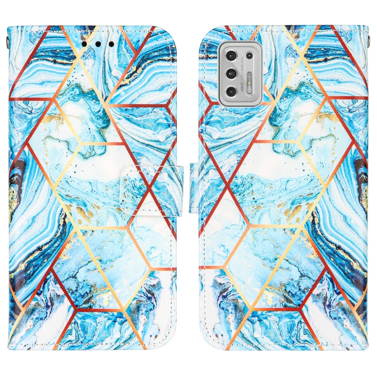For Motorola Moto G Stylus (2021) Marble Stitching Horizontal Flip PU Leather Case with Holder & Card Slots & Wallet & Lanyard