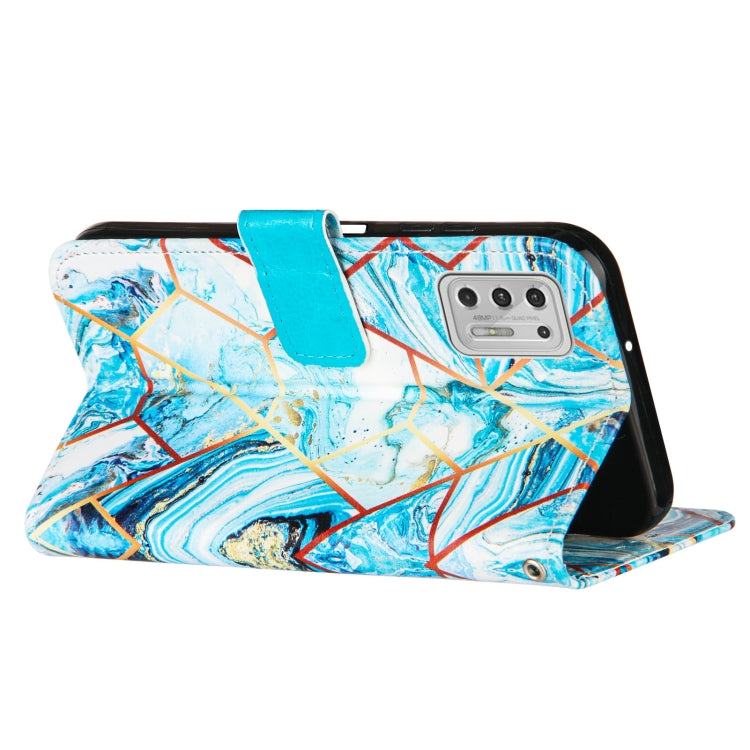 For Motorola Moto G Stylus (2021) Marble Stitching Horizontal Flip PU Leather Case with Holder & Card Slots & Wallet & Lanyard