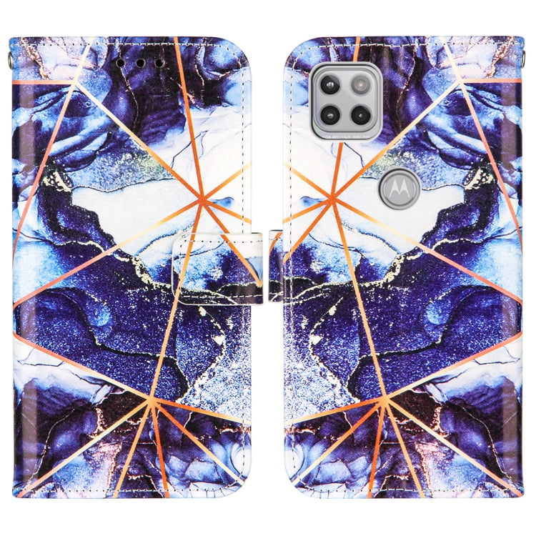 For Motorola Moto One 5G Ace Marble Stitching Horizontal Flip PU Leather Case with Holder & Card Slots & Wallet & Lanyard