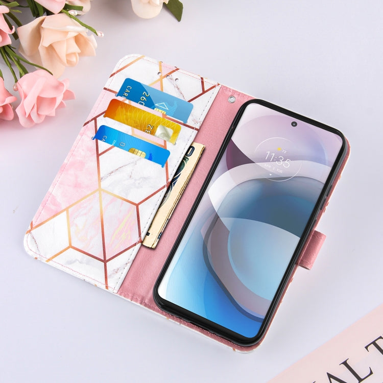 For Motorola Moto One 5G Ace Marble Stitching Horizontal Flip PU Leather Case with Holder & Card Slots & Wallet & Lanyard