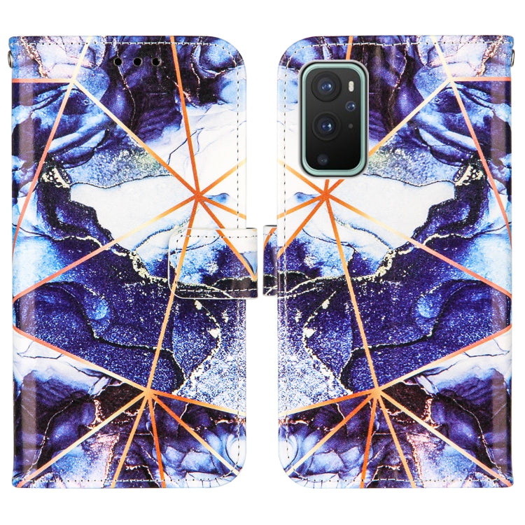 For OnePlus 9 Marble Stitching Horizontal Flip PU Leather Case with Holder & Card Slots & Wallet & Lanyard