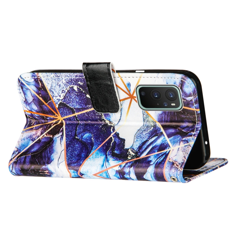For OnePlus 9 Marble Stitching Horizontal Flip PU Leather Case with Holder & Card Slots & Wallet & Lanyard