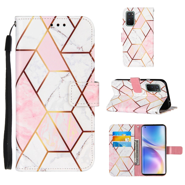 For OnePlus 9 Marble Stitching Horizontal Flip PU Leather Case with Holder & Card Slots & Wallet & Lanyard