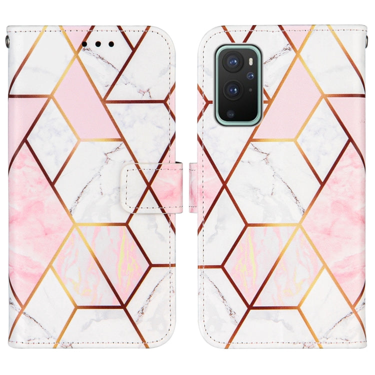 For OnePlus 9 Marble Stitching Horizontal Flip PU Leather Case with Holder & Card Slots & Wallet & Lanyard