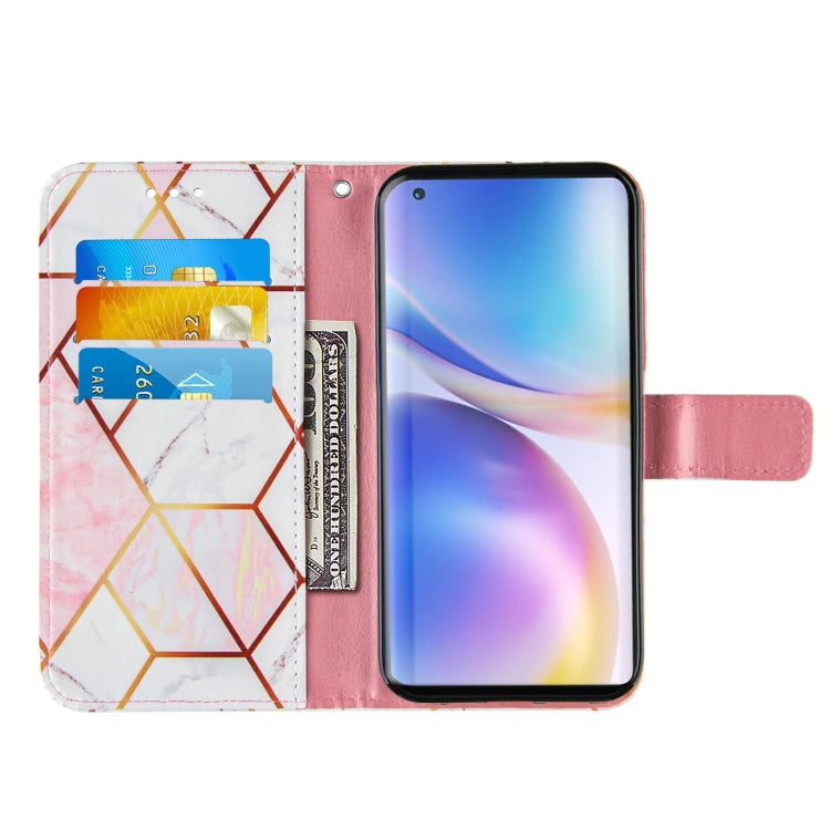 For OnePlus 9 Marble Stitching Horizontal Flip PU Leather Case with Holder & Card Slots & Wallet & Lanyard