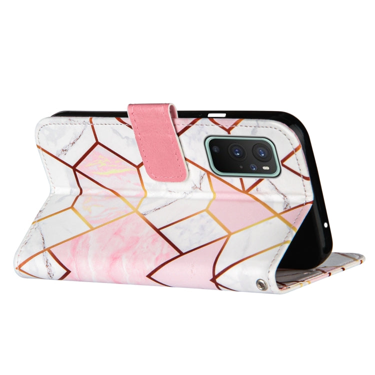 For OnePlus 9 Marble Stitching Horizontal Flip PU Leather Case with Holder & Card Slots & Wallet & Lanyard
