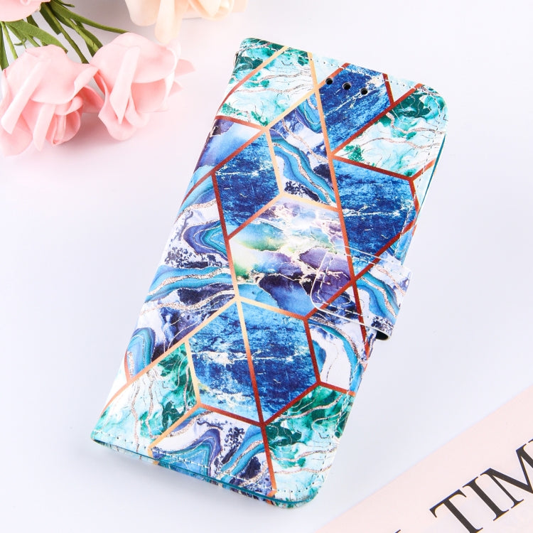 For OnePlus 9 Marble Stitching Horizontal Flip PU Leather Case with Holder & Card Slots & Wallet & Lanyard