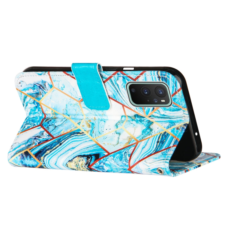 For OnePlus 9 Marble Stitching Horizontal Flip PU Leather Case with Holder & Card Slots & Wallet & Lanyard