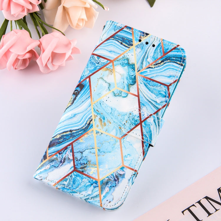 For OnePlus 9 Marble Stitching Horizontal Flip PU Leather Case with Holder & Card Slots & Wallet & Lanyard