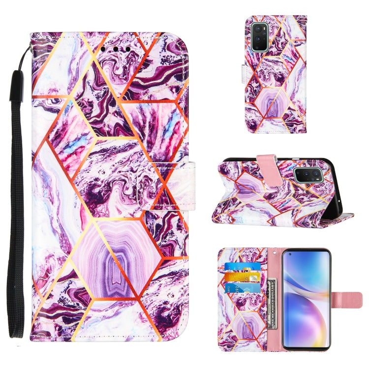 For OnePlus 9 Pro Marble Stitching Horizontal Flip PU Leather Case with Holder & Card Slots & Wallet & Lanyard