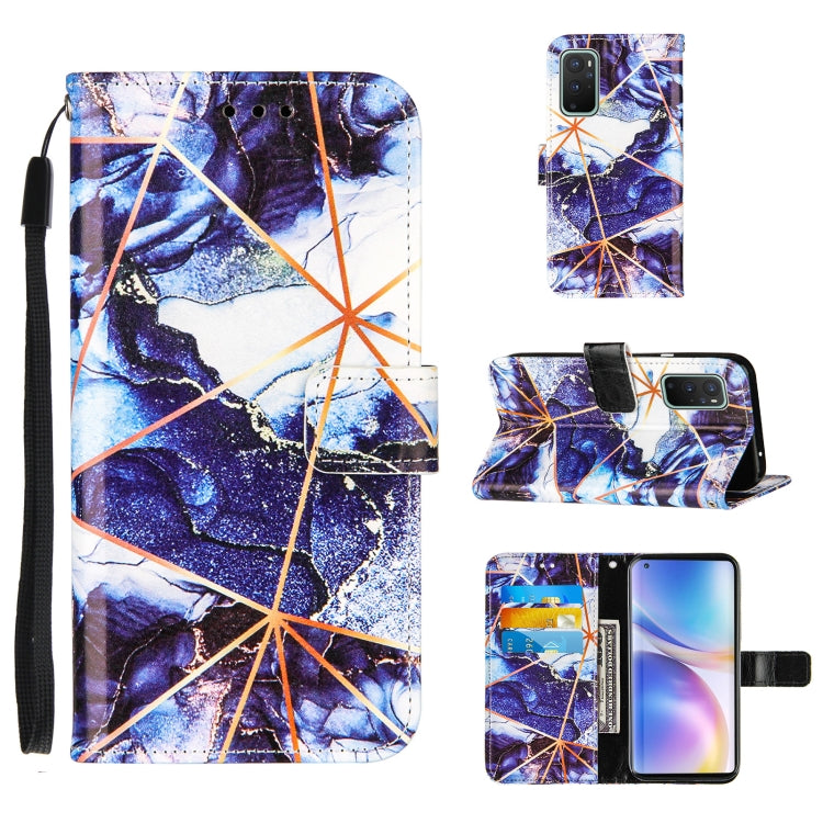 For OnePlus 9 Pro Marble Stitching Horizontal Flip PU Leather Case with Holder & Card Slots & Wallet & Lanyard
