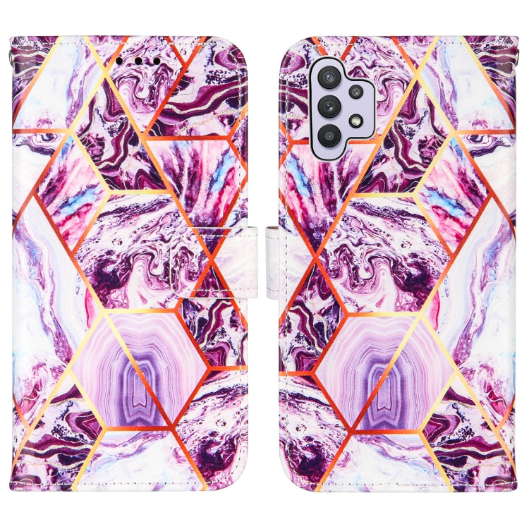 For Samsung Galaxy A32 5G Marble Stitching Horizontal Flip PU Leather Case with Holder & Card Slots & Wallet & Lanyard