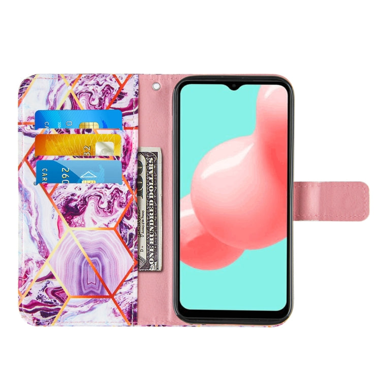 For Samsung Galaxy A32 5G Marble Stitching Horizontal Flip PU Leather Case with Holder & Card Slots & Wallet & Lanyard