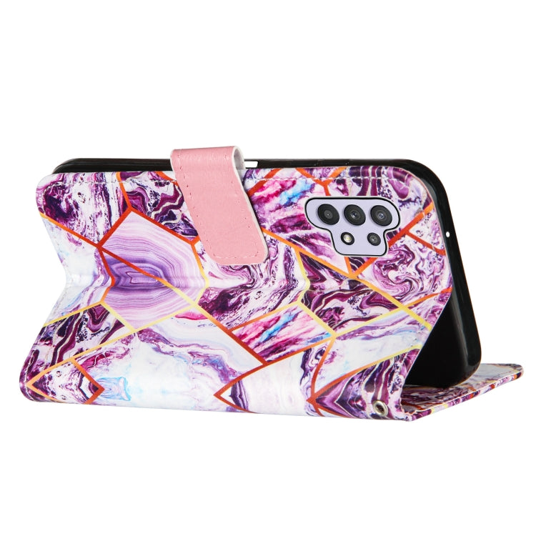 For Samsung Galaxy A32 5G Marble Stitching Horizontal Flip PU Leather Case with Holder & Card Slots & Wallet & Lanyard